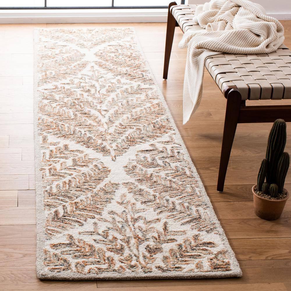 Capri CPR208 Tufted Indoor Runner Rug - Ivory/Brown - 2'3"x7' - Safavieh
