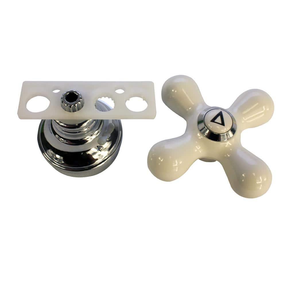 Danco Cross-Arm Faucet Handle | Sink & Bathtub Handle | White Porcelain/Chrome (46004)
