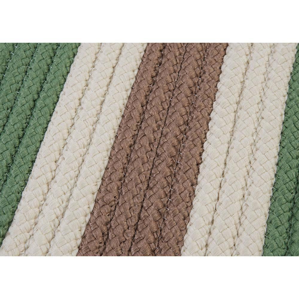 Moss Stone Braided 3' x 5' Synthetic Stripe Rug