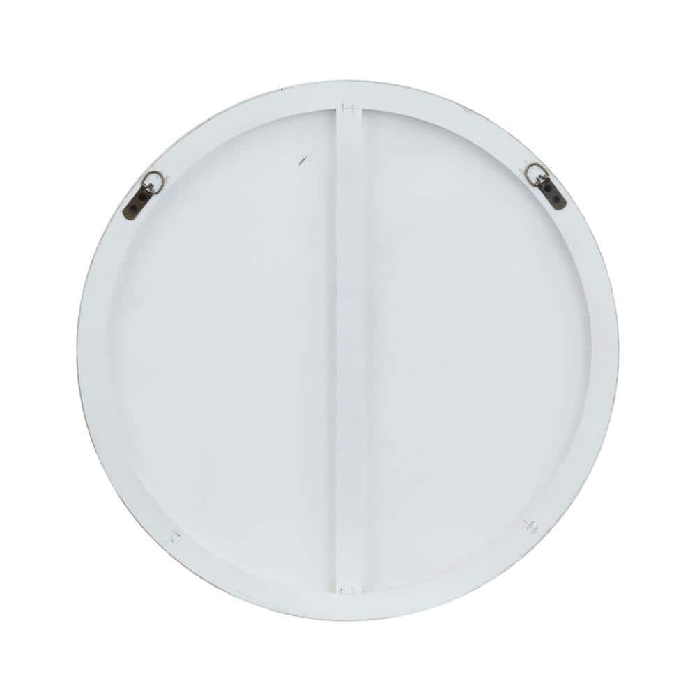24 in. x 24 in. Simplistic Round Framed White Wall Mirror with Thin Minimalistic Frame