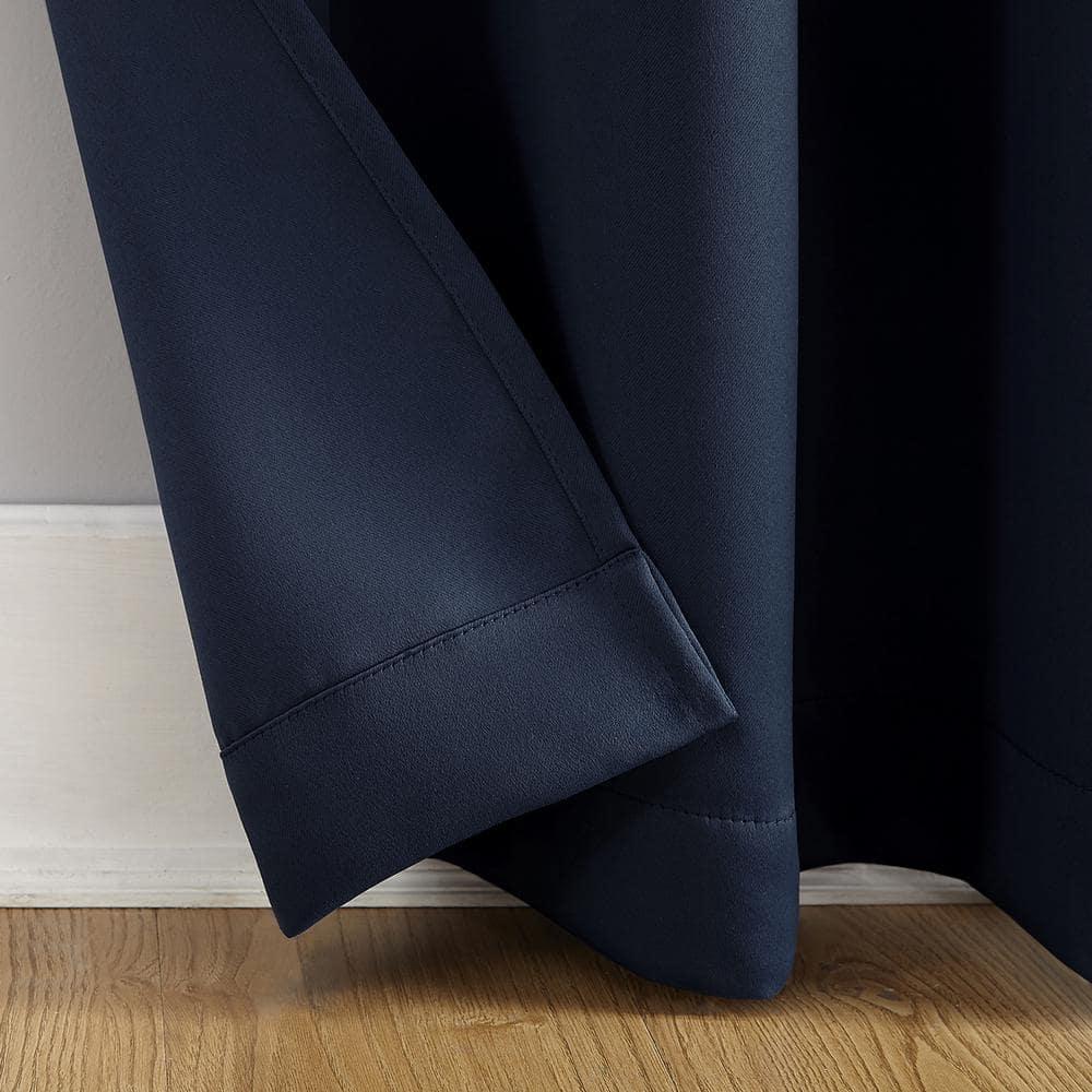 40"x95" Sun Zero Blackout Riley Kids' Bedroom Grommet Curtain Panel Navy Blue