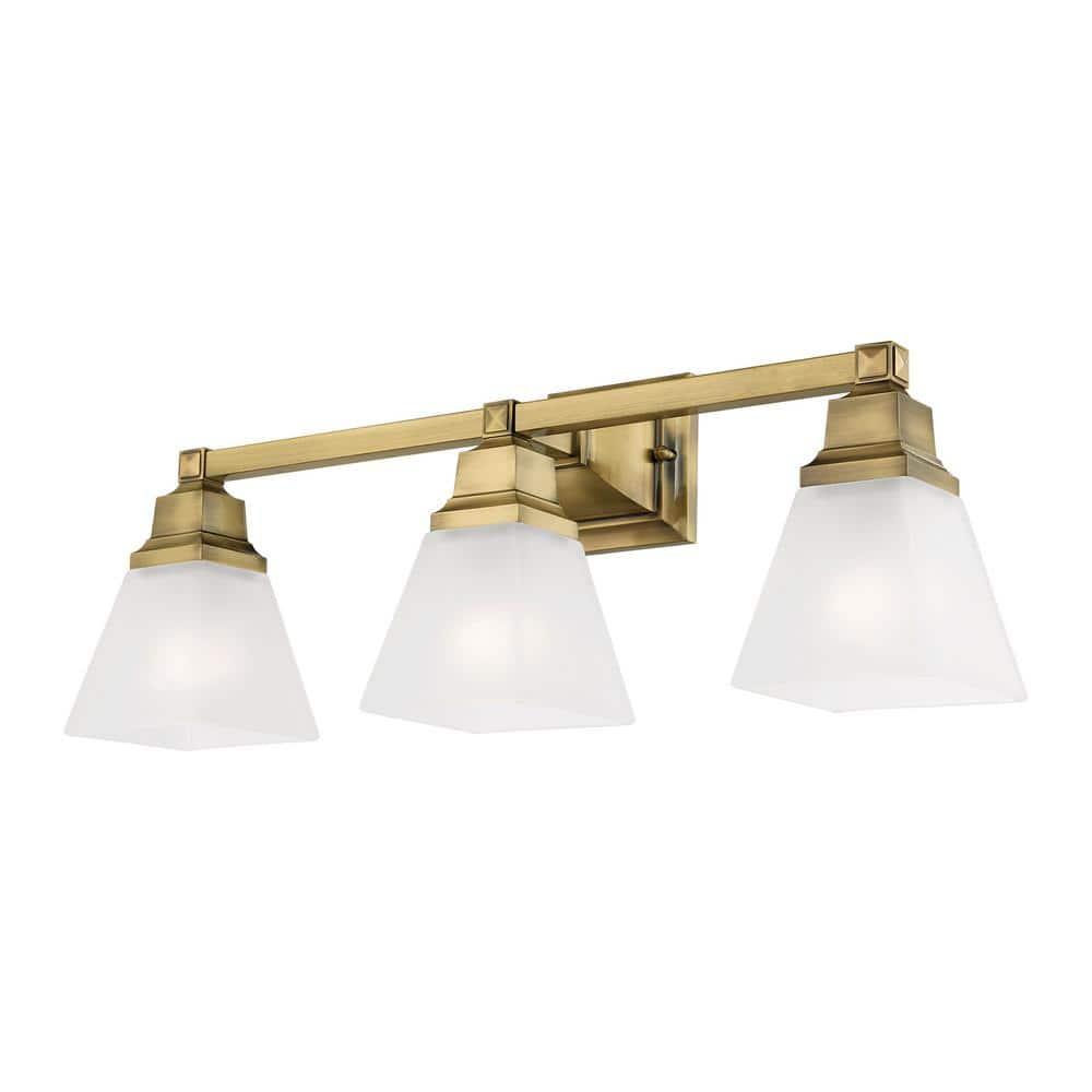 Livex Lighting Mission 3 - Light Vanity in  Antique Brass
