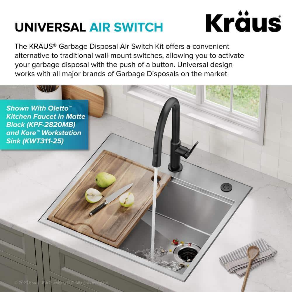 Kraus WasteGuard Stainless Steel Air Switch