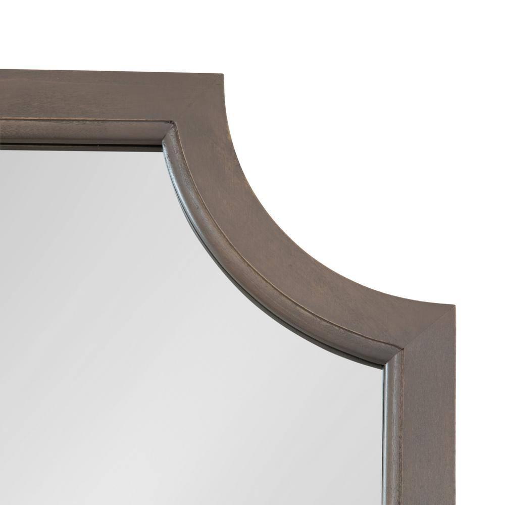 Kate & Laurel All Things Decor 24"x36" Hogan Framed Scallop Wall Mirror Gray: Modern Design, No Assembly Required