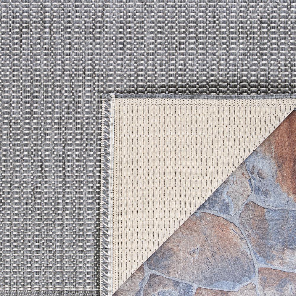 Couristan Recife Saddle Stitch Indoor /Outdoor Area Rug, Grey- White, 5'10" x 9'2"