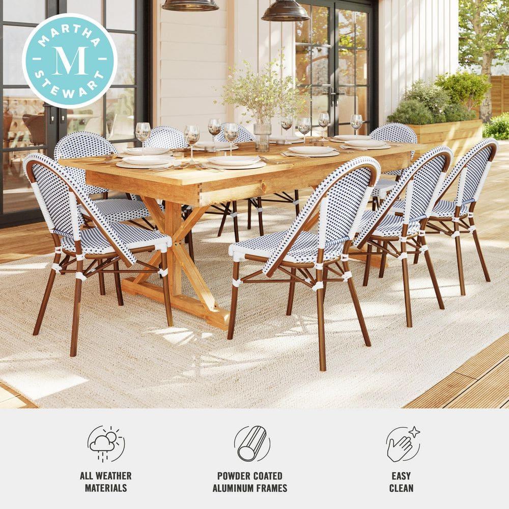 Martha Stewart Martha Stewart Lily Pond All-Weather Stackable Patio Bistro Dining Chairs (Set of 2)