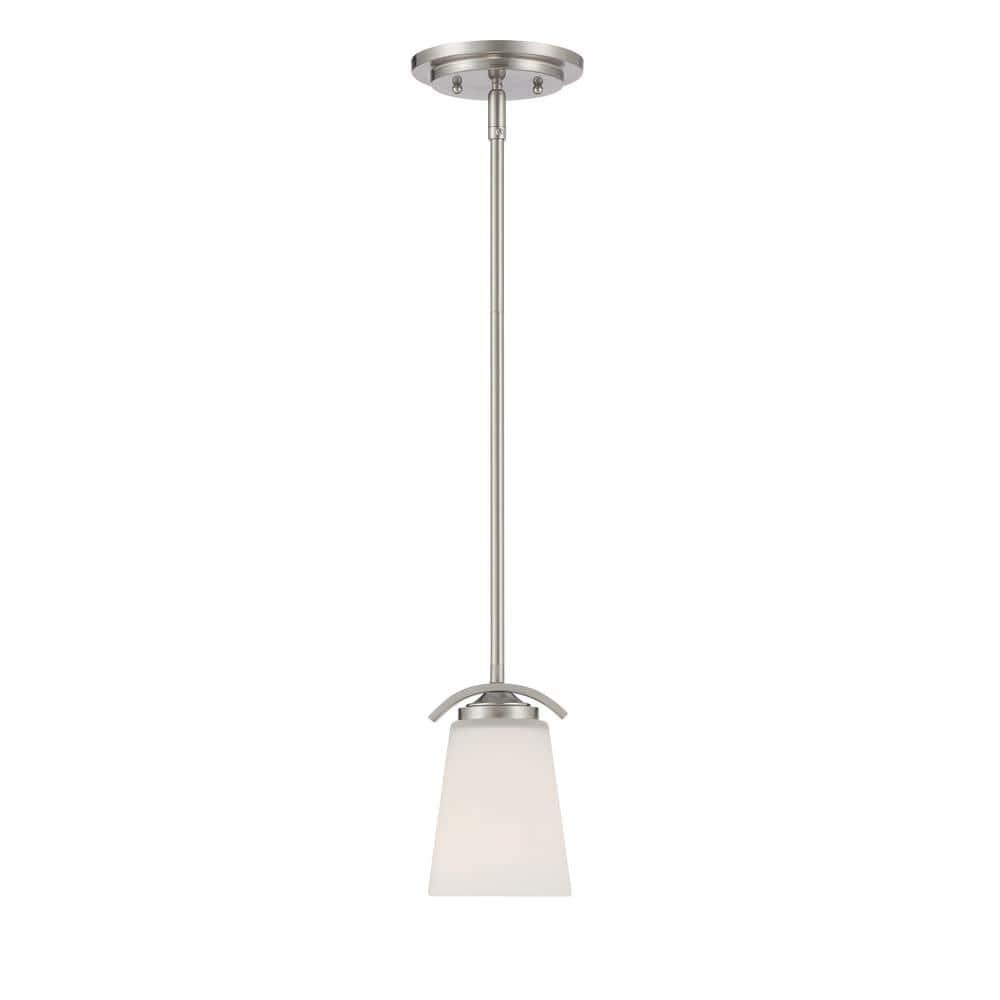 1 Light Mini Pendant In Transitional Style 7.5 Inches Tall By 4.75 Inches Wide-Brushed Nickel Finish Minka Lavery 4961-84