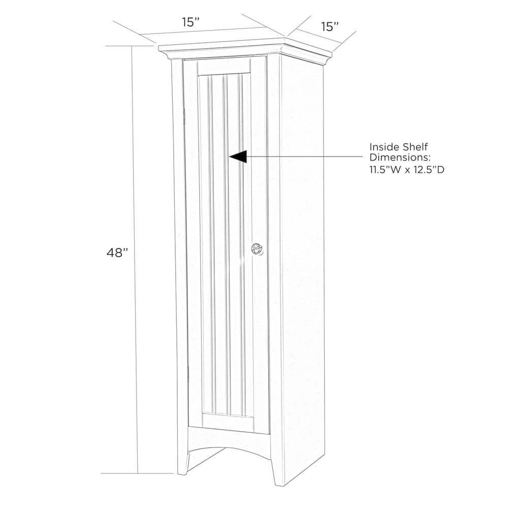 OS Home & Office One Door Kitchen Storage Pantry in Black