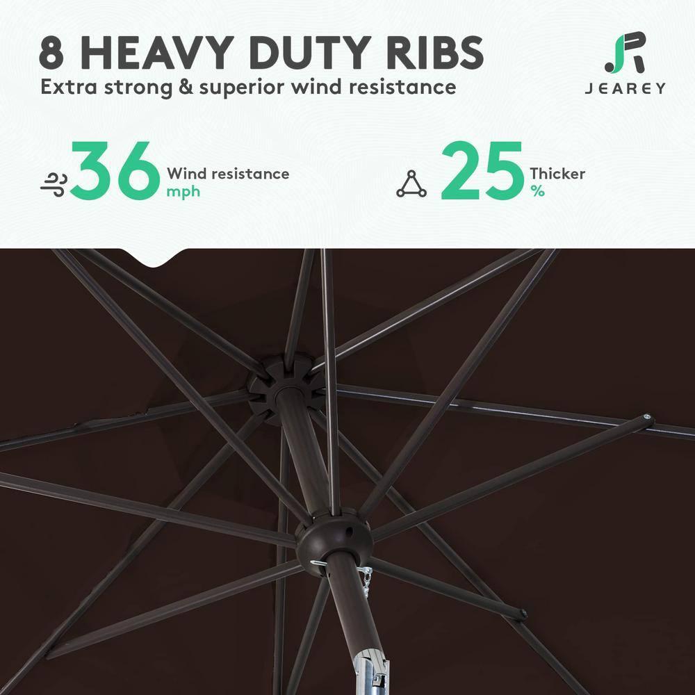 WestinTrends 9 Ft Outdoor Patio Market Table Umbrella with Tilt and Crank, Coffee