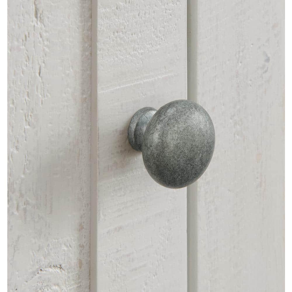 Martin Svensson Home Monterey Solid Wood Chairside Table with Power, White Stain and Grey