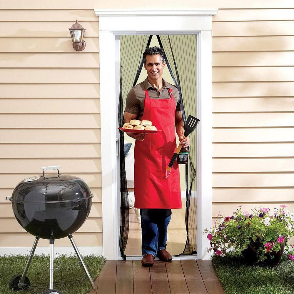 Everyday Home Magnetic Mesh Screen Door Curtains with Automatic Close