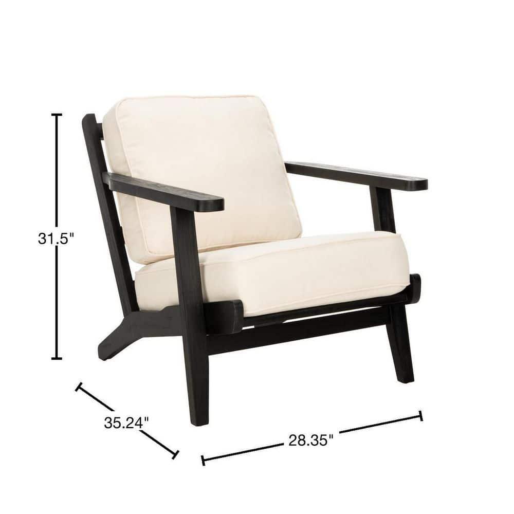 Nico Mid Century Accent Chair - ACH4501A - Bone/Black - Safavieh
