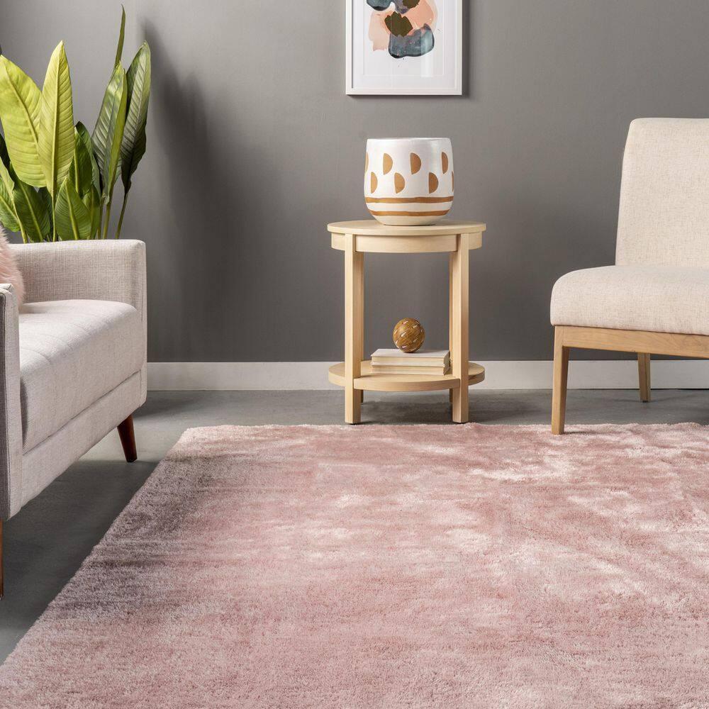 Nuloom Loni Cozy Plush Solid Pet Friendly Premium Machine Washable Shag Area Rug, 4' x 6', Pink