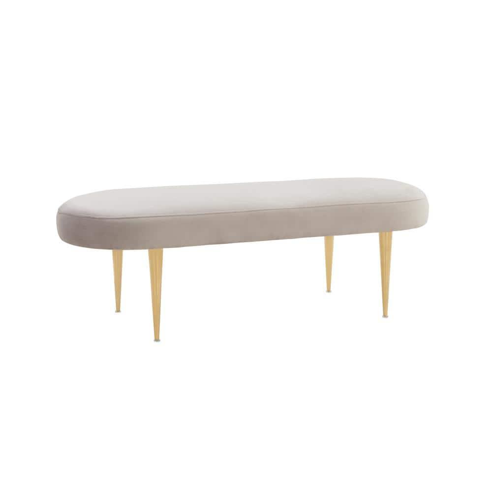 Corinne Oval Bench - SFV4704 - Pale Taupe/Gold - Safavieh Couture