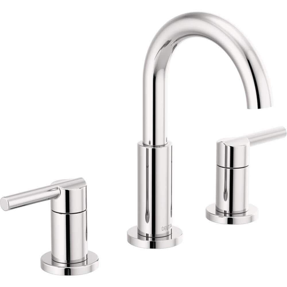 Nicoli Widespread Bathroom Faucet 3 Hole, 2-handle Bathroom Sink Faucet with Drain Assembly