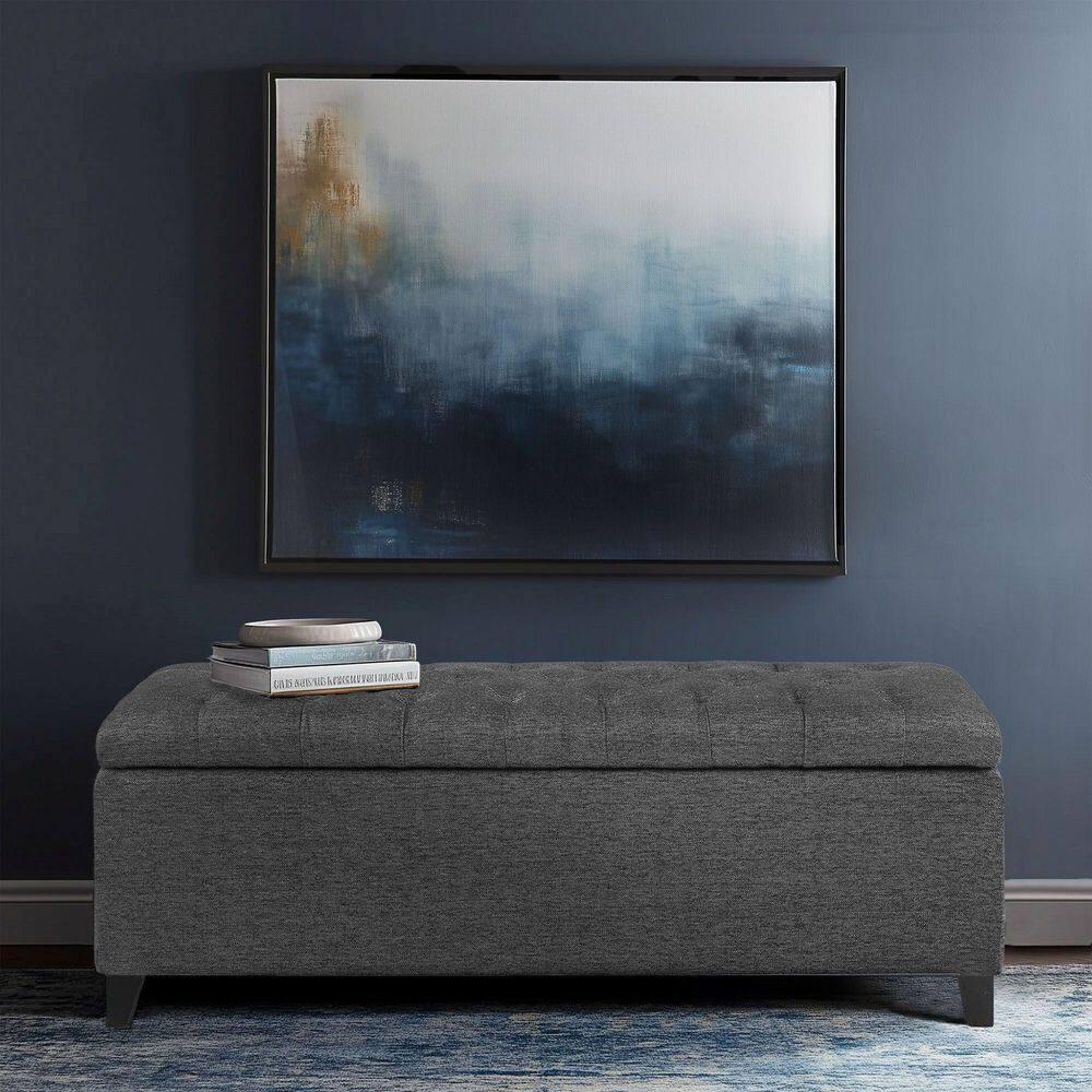 Selah Tufted Top Storage Bench Charcoal - Madison Park