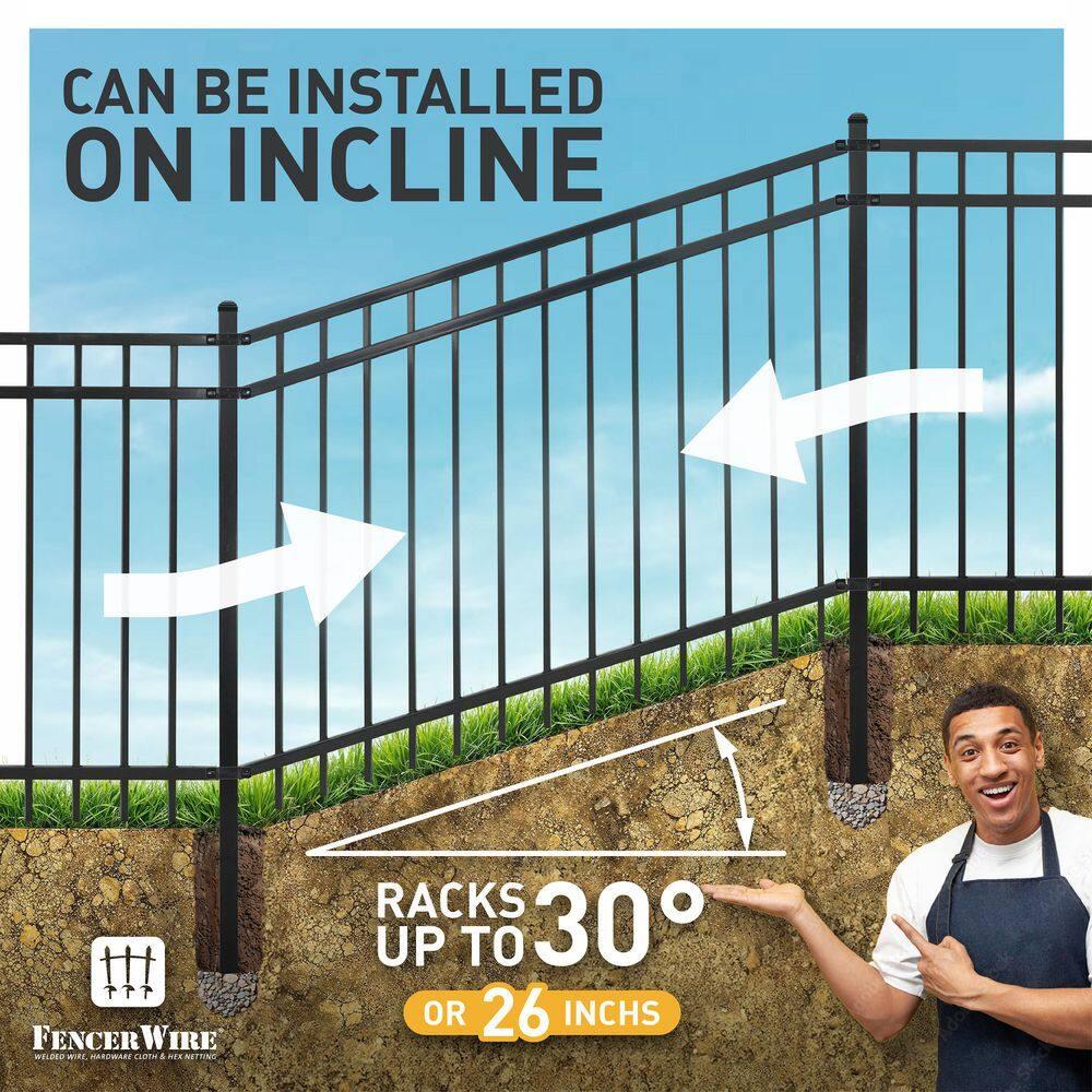 5 ft. x 6 ft. Heavy Duty Flat Top Metal Fence Panel, Anti-Rust Decorative Garden Fence Panel (Single Panel)