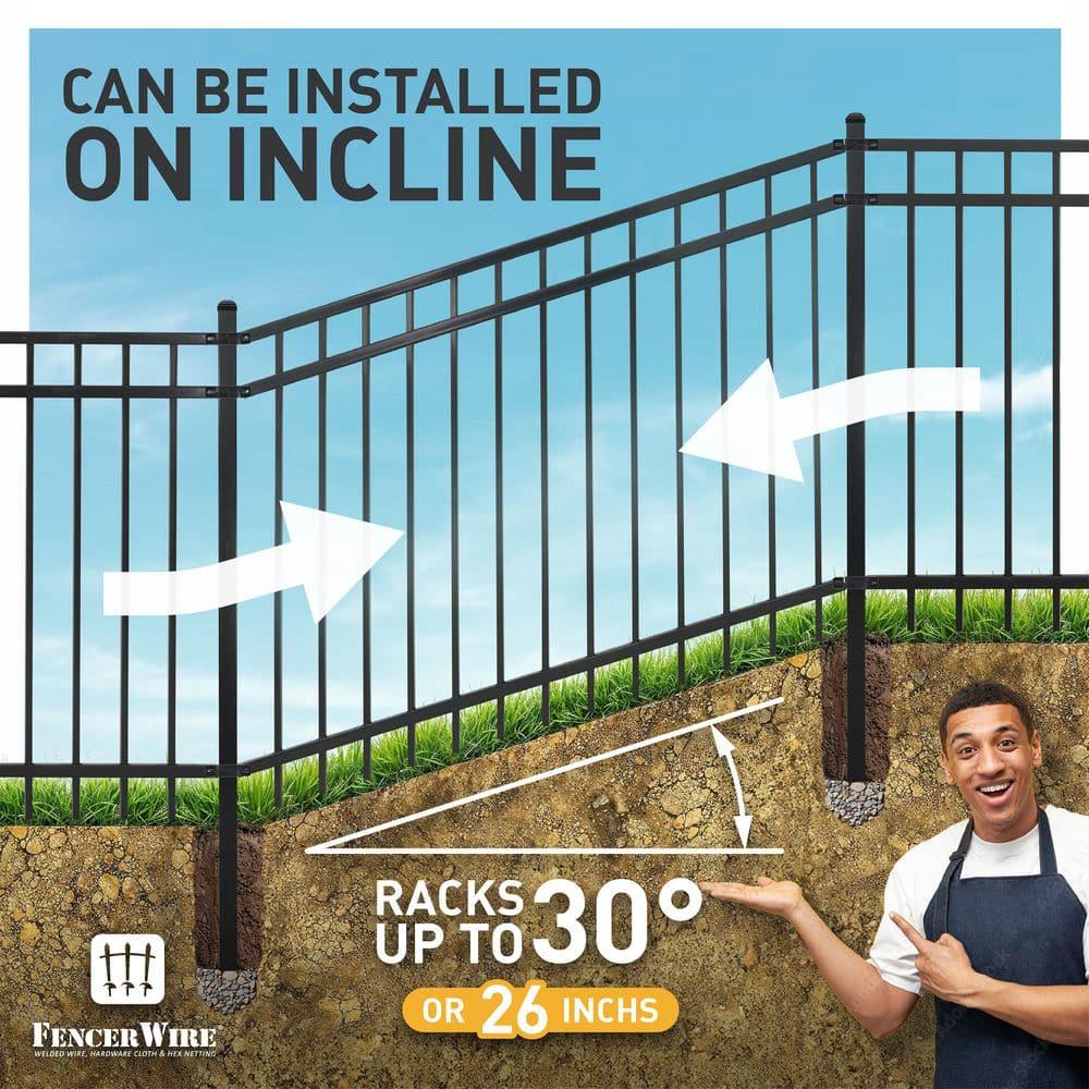 Fencer Wire Fencer Wire 4/ 5/ 6FT H X 6FT W Heavy Duty Flat Top Fence Barrier Panel, Anti-Rust Metal Fencing Panel