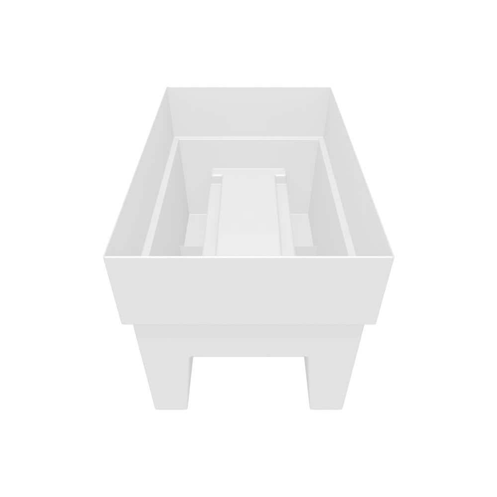 Bloem Finley Deck Rail Rectangle Planter: 24" - Casper White - Matte Finish, Fits Rail Sizes 3"-6", 100% Recycled Plastic Box, For Indoor and Outdoor Use, Gardening, 7.5 Gallon Capacity