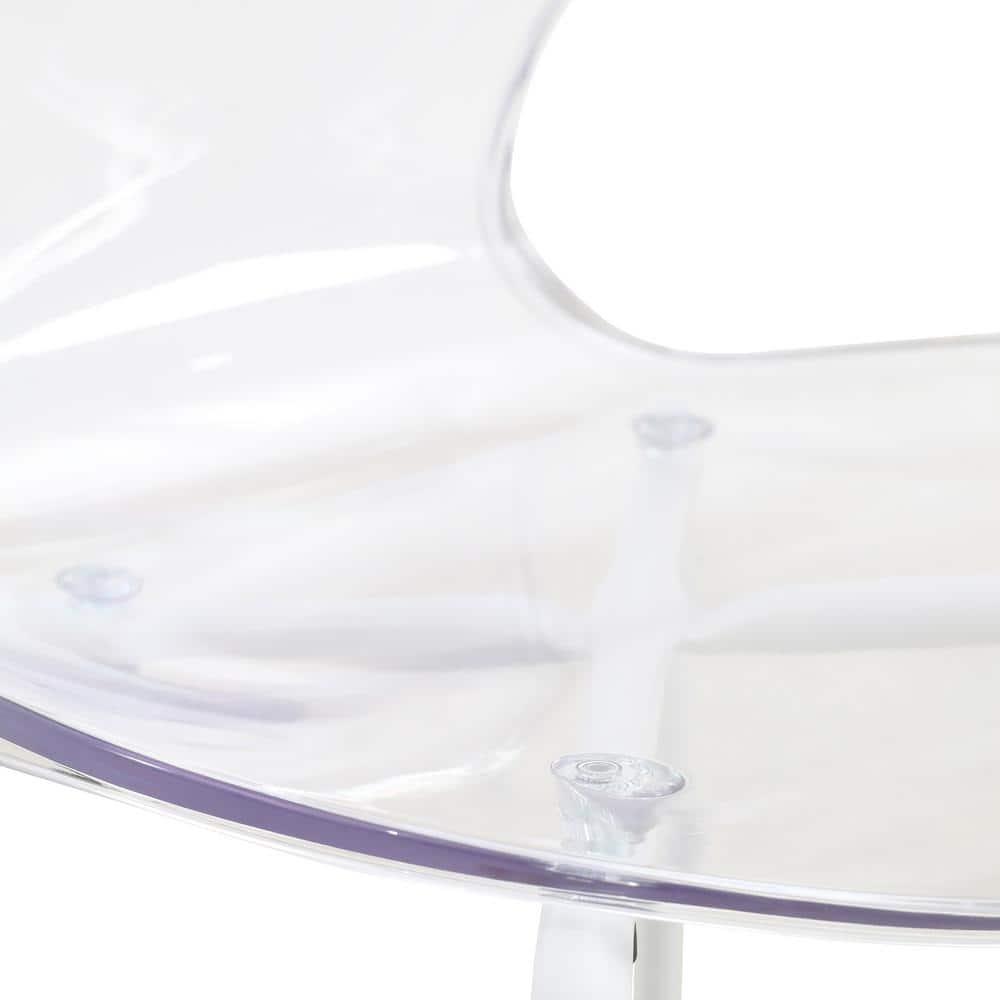 Ivy Bronx Edenfield Dining Chair with Curved Back and Waterfall Edge Seat White Powder-Coated Metal Legs