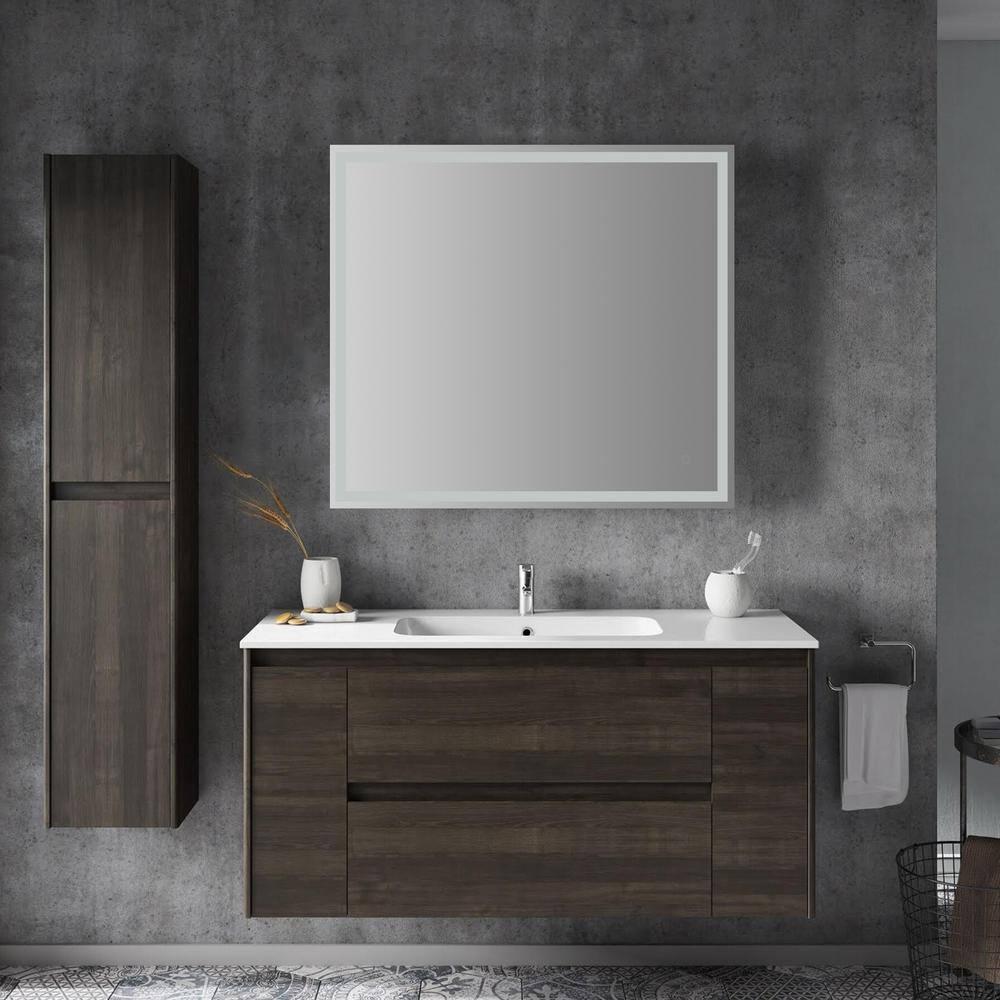 Pax 40 in. W x 36 in. H Large Rectangular Frameless Antifog Front/Back-Lit Wall Bathroom Vanity Mirror with Smart Touch - JONATHAN Y