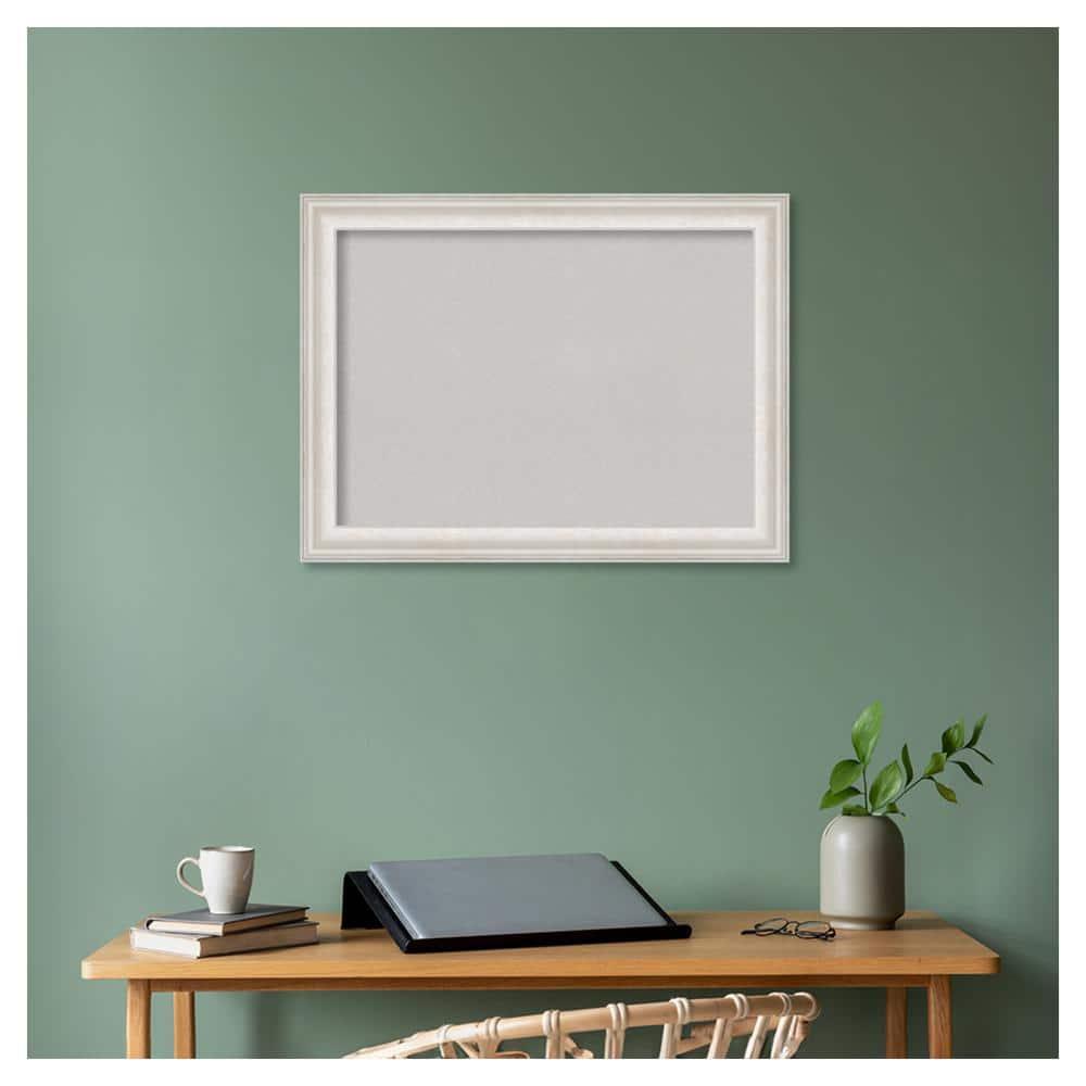Amanti Art Grey Cork Board Framed Trio White Wash Silver Bulletin Board 32 in. x 24 in.