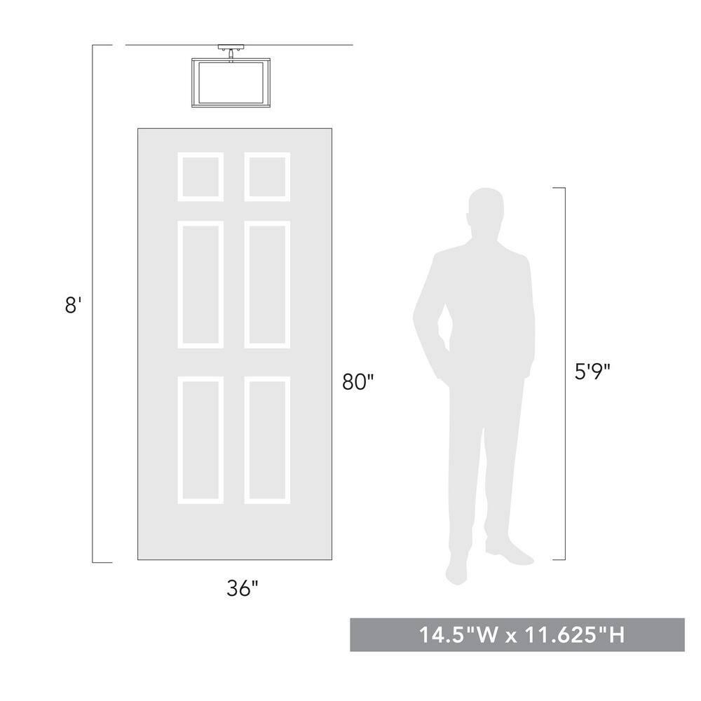 Golden Lighting Manhattan 3-Light Semi-flush in Matte Black with Modern White