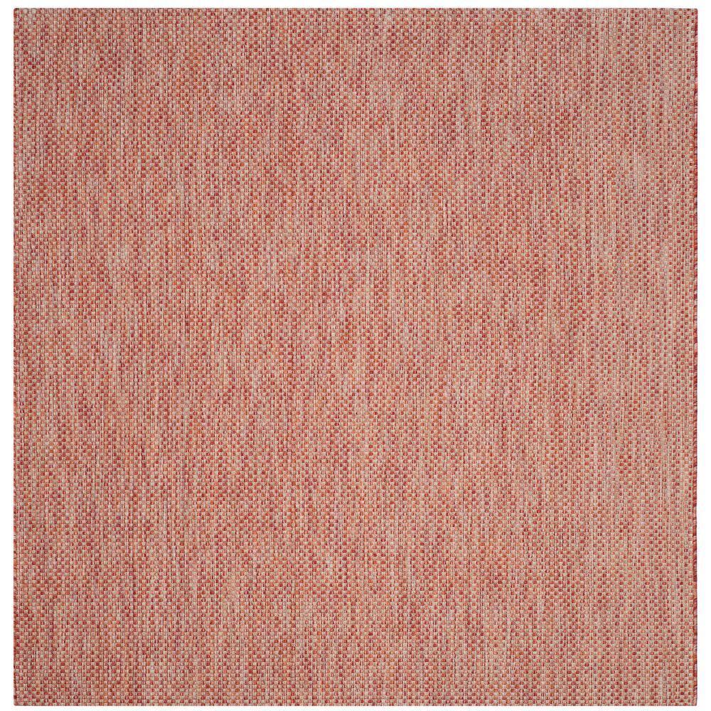 Courtyard CY8521 Power Loomed Indoor/Outdoor Area Rug - Red/Beige - 4'x4' - Safavieh.