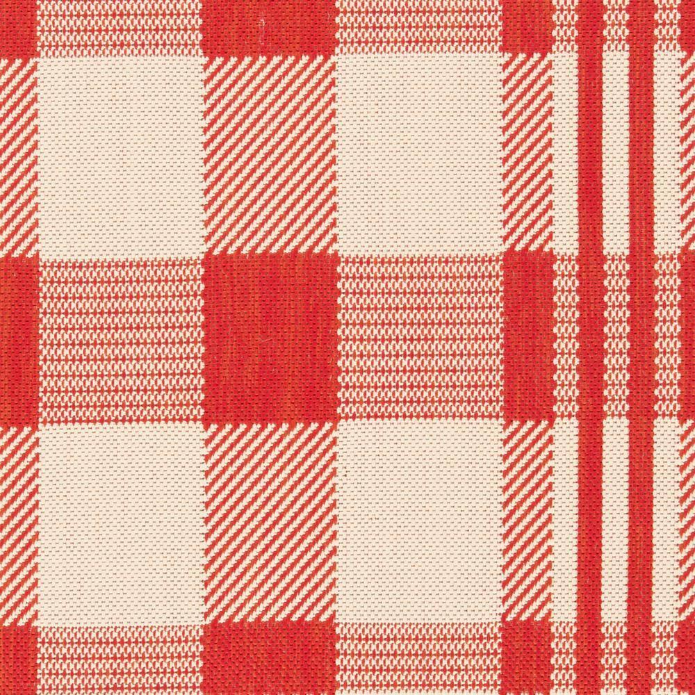 SAFAVIEH Courtyard Benjamin Plaid Indoor/Outdoor Area Rug, Red/Bone, 2'7" x 5'