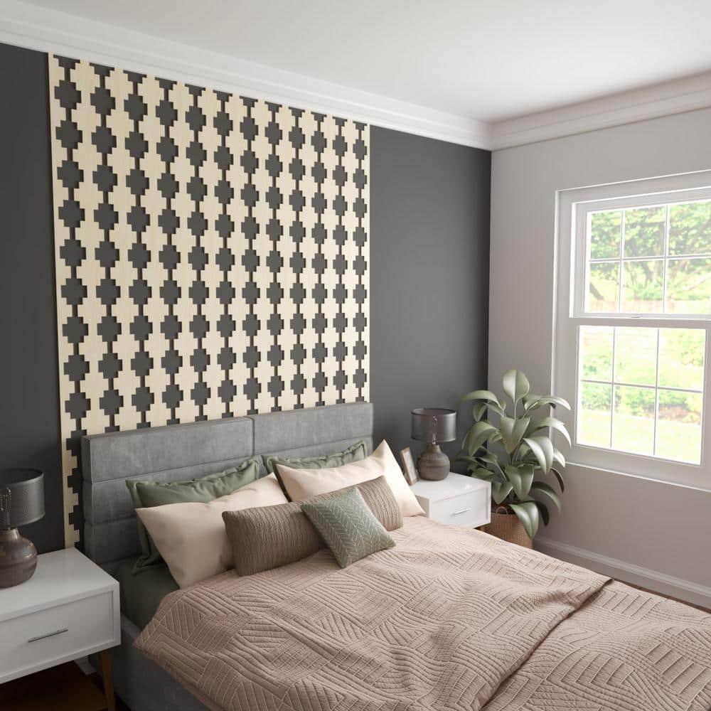 Ekena Millwork Gypsum Adjustable Wood Decorative Slat Wall Panel Kit