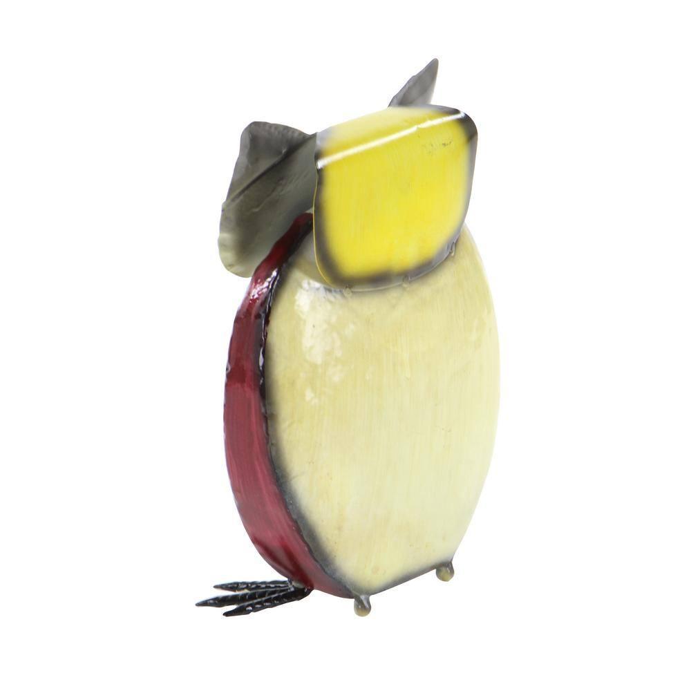 DecMode 11" Indoor Outdoor Owl Garden Sculpture with Floral Pattern