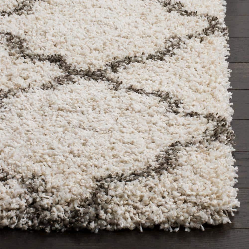 Hudson Shag SGH282 Power Loomed Indoor Area Rug - Ivory/Grey - 8'x10' - Safavieh