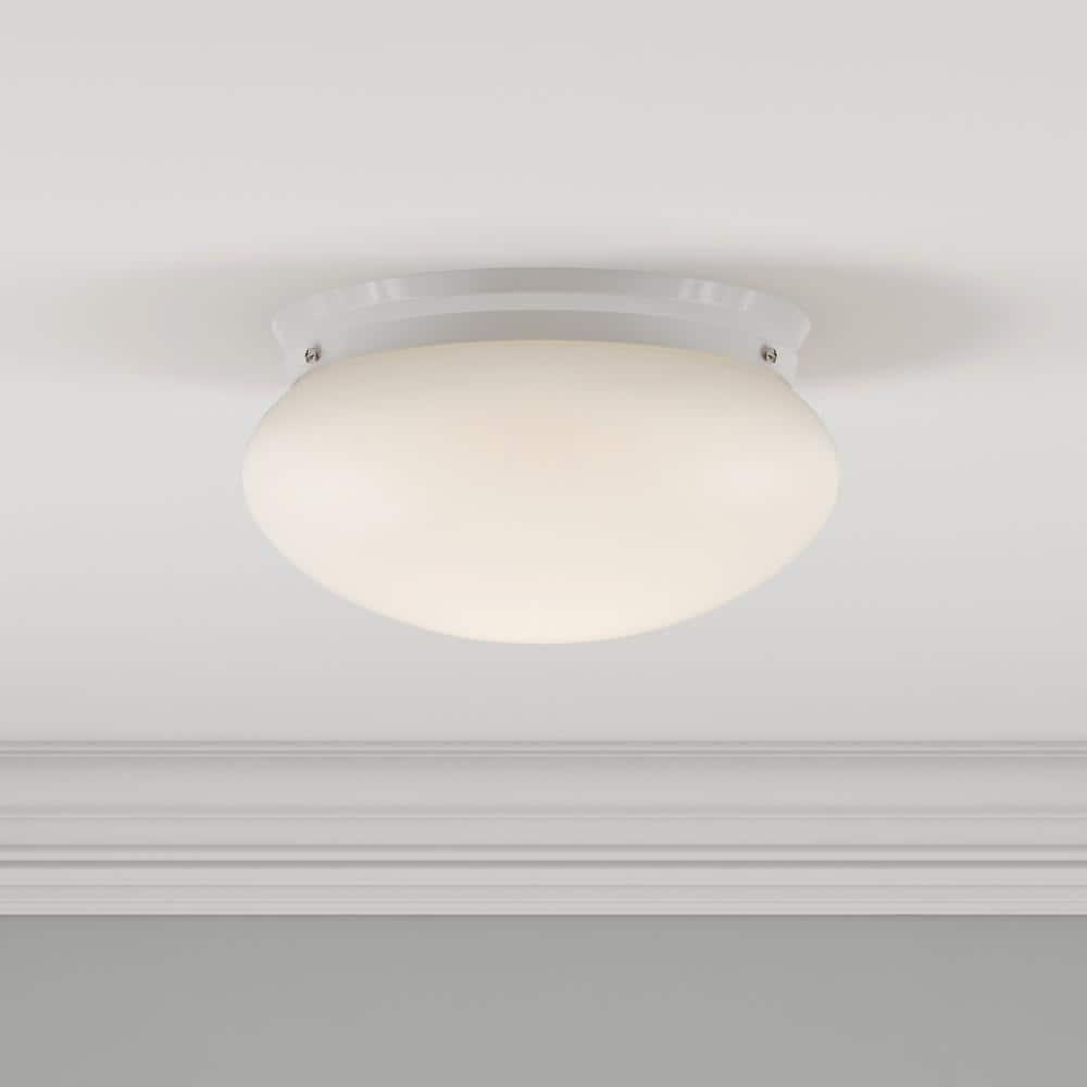 Webster 1-Light White Flush Mount with LED Bulb
