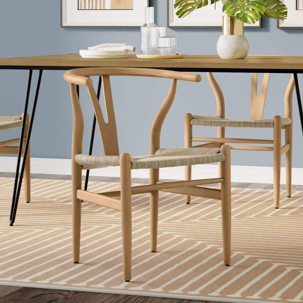Simpli Home Hershey Solid Wood Dining Chair with Y-Back Design in Mid-Century Modern Style (Set of 2) (Set of 2)
