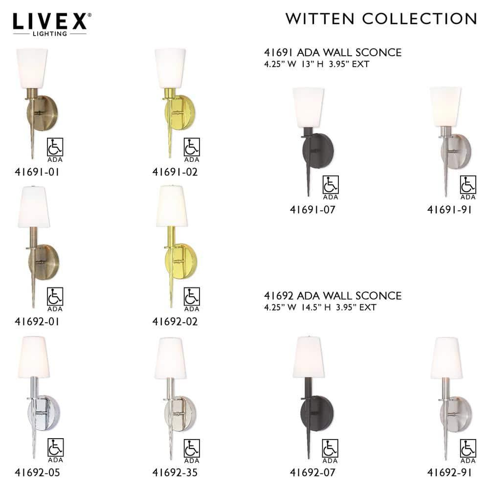 Livex Lighting Witten 1 - Light Wall Light in  Brushed Nickel