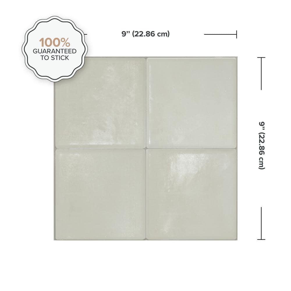 Peel and Stick Gel Backsplash Tile Zellige 9'' x 9'' (Set of 4)