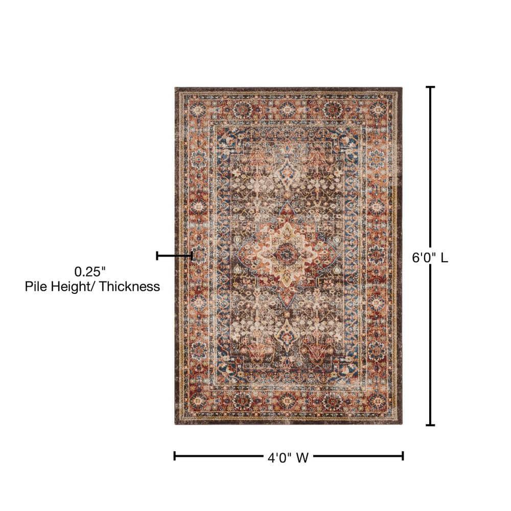 SAFAVIEH Bijar Rhona Oriental Area Rug, Brown/Rust, 4' x 6'