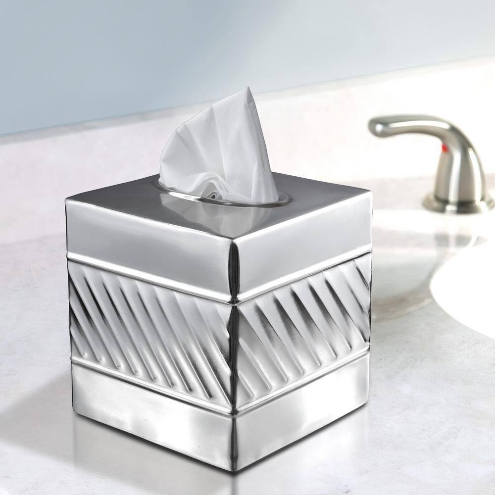 Wave Embossed Metal Tissue Box Cover
