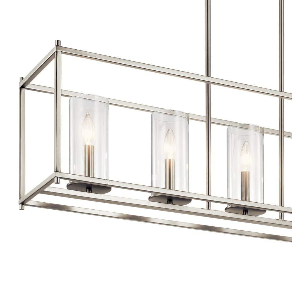 Crosby 13.75" 5 Light Linear Chandelier with Clear Glass Chrome