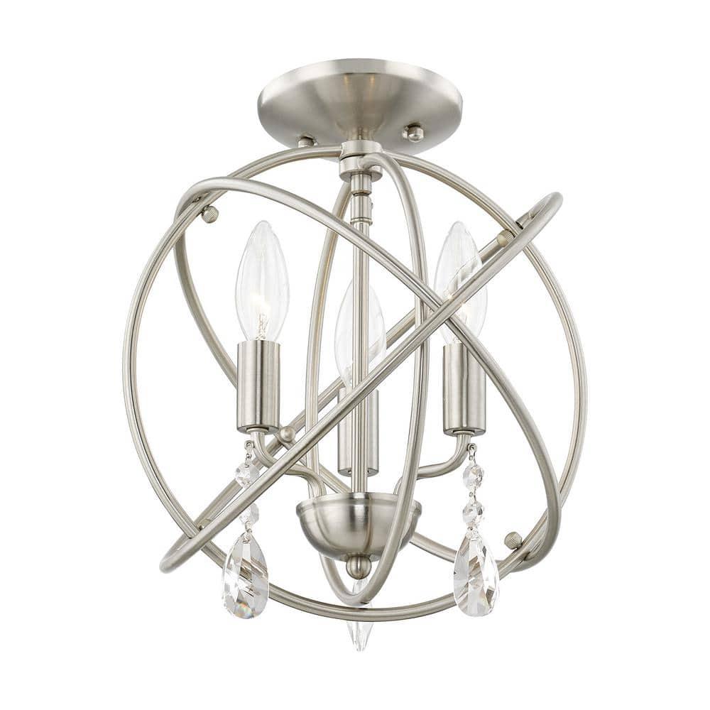 Livex Lighting Aria 3 - Light Chandelier in  Brushed Nickel