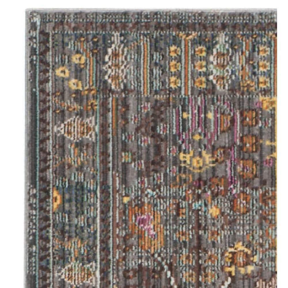 Valencia VAL108 Power Loomed Indoor Runner Rug - Grey/Multi - 2'3"x12' - Safavieh