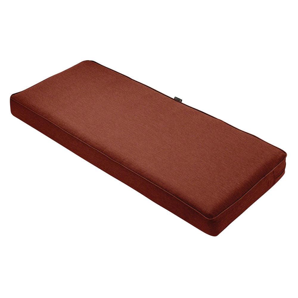 Classic Accessories Montlake FadeSafe Water-Repellent 48 x 18 x 3 Inch Outdoor Bench Cushion, Heather Henna
