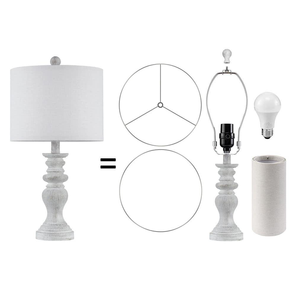 Kawoti  21.75" Farmhouse Table Lamp Set with Fabric Shade(Set of 2) - 11" W x 21.75" H