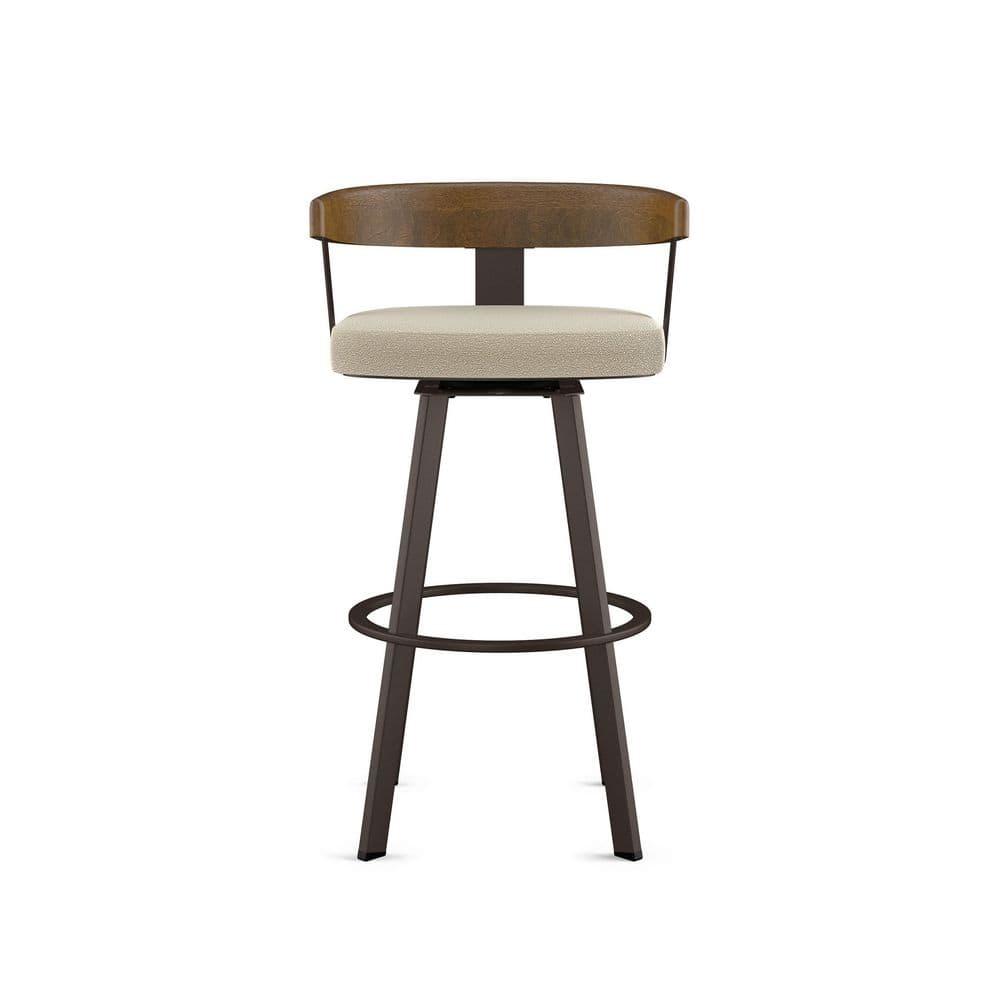 Amisco Lars Upholstered Barstool Cream/Dark Brown