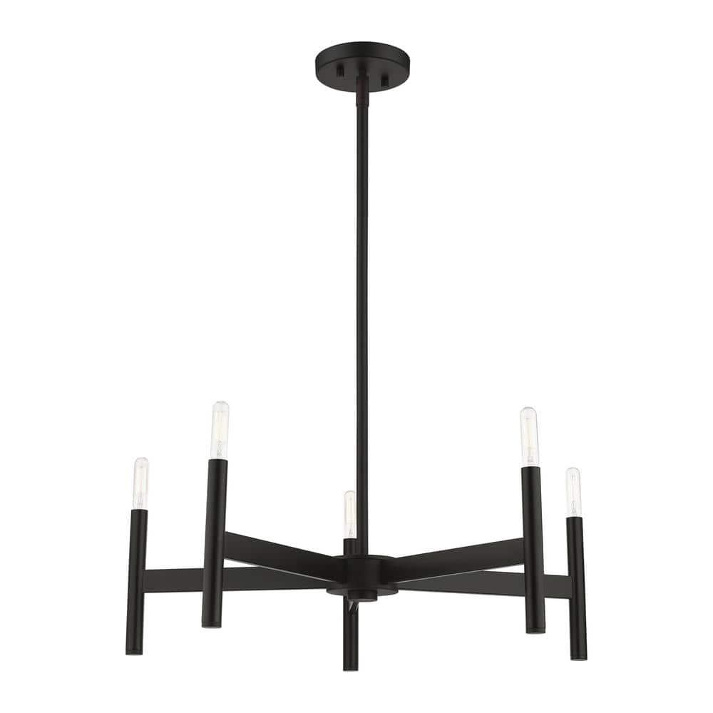 Livex Lighting Copenhagen 5 - Light Chandelier in  Black
