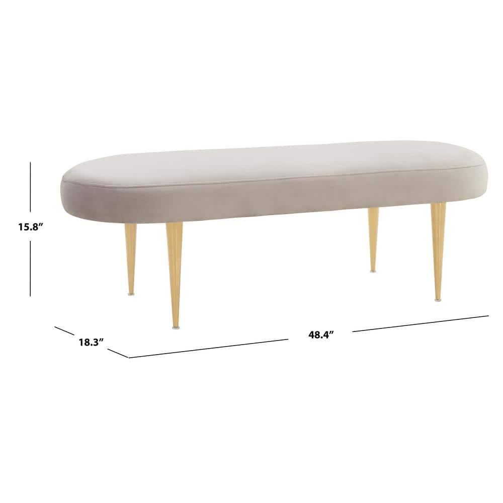 Corinne Oval Bench - SFV4704 - Pale Taupe/Gold - Safavieh Couture