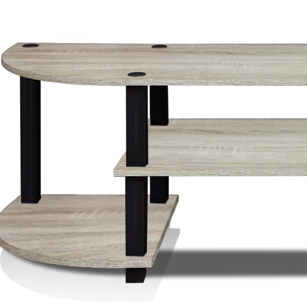 Turn-S-Tube Wide TV Entertainment Center, Oak Grey/Black