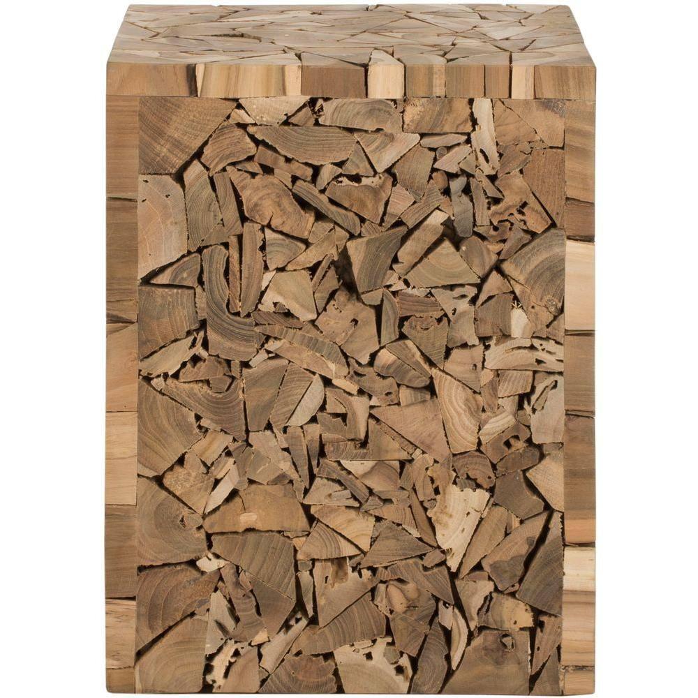 Forbes Square Stool - Medium Oak - Safavieh