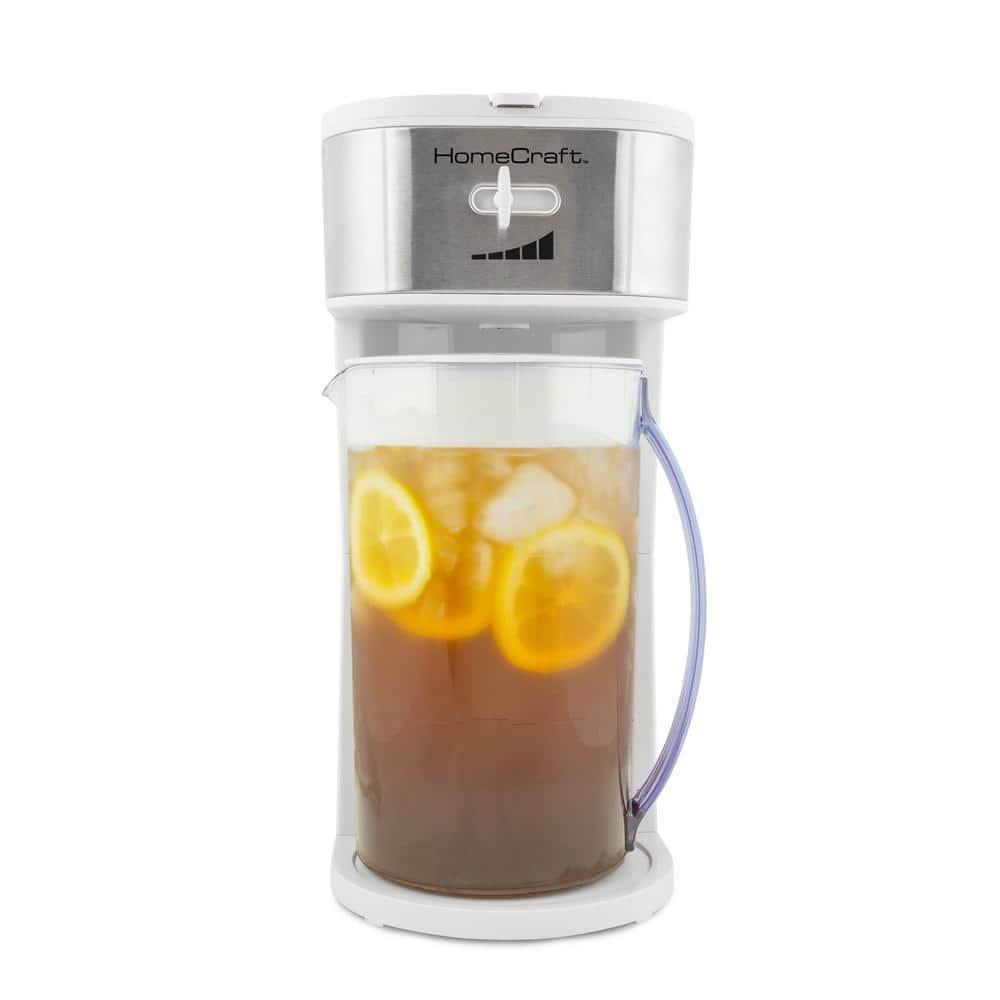 HomeCraft 3-Quart White Stainless Steel Café' Ice Iced Coffee and Tea Brewing System