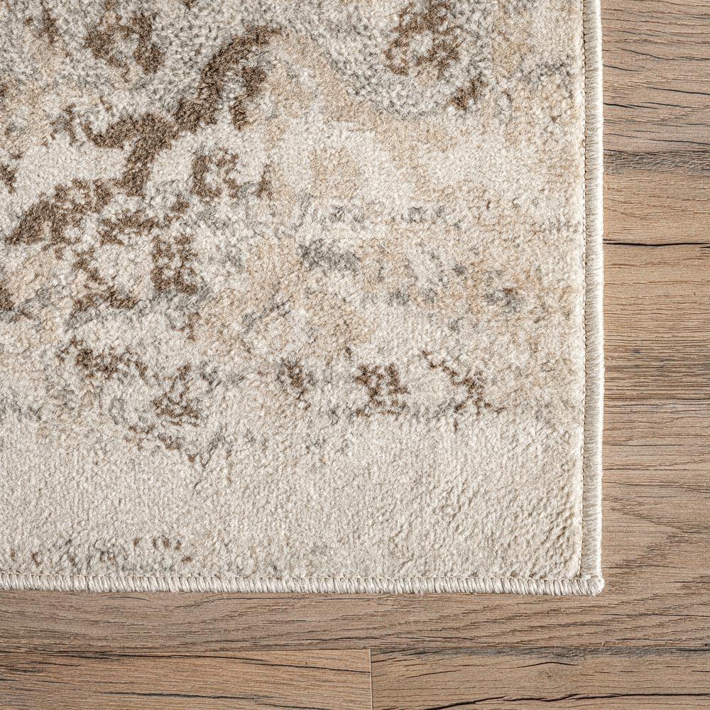 Nuloom Freja Floral & Paisley 2x10 Runner Indoor Area Rug for Living Room Bedroom Dining Room Entryway Hallway Kitchen, Beige/Ivory